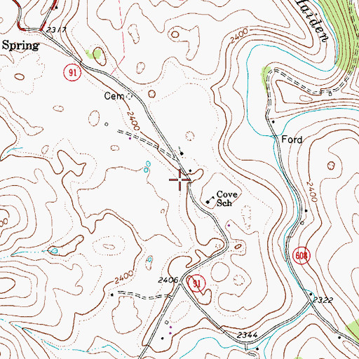 Topographic Map of Ward Cove, VA