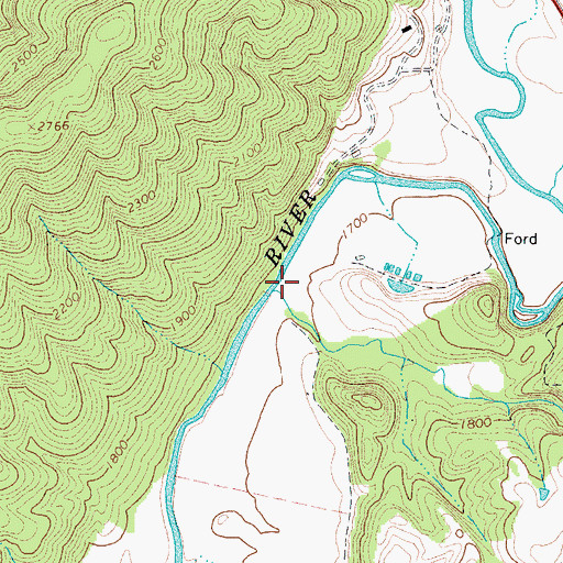 Topographic Map of Warm Springs Run, VA