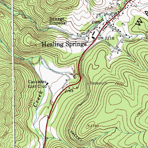 Topographic Map of Warm Springs Valley, VA