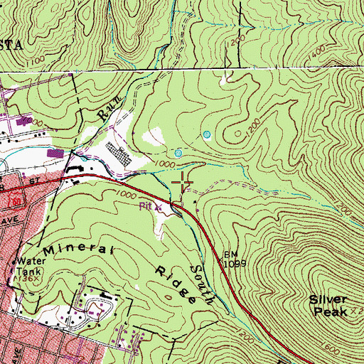 Topographic Map of Washer Hollow, VA