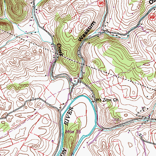 Topographic Map of Wassum Valley, VA