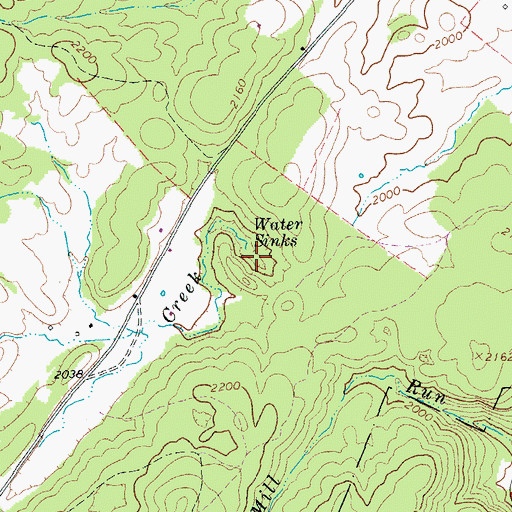 Topographic Map of Water Sinks, VA