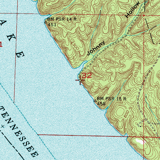 Topographic Map of Johnny Landing, AL
