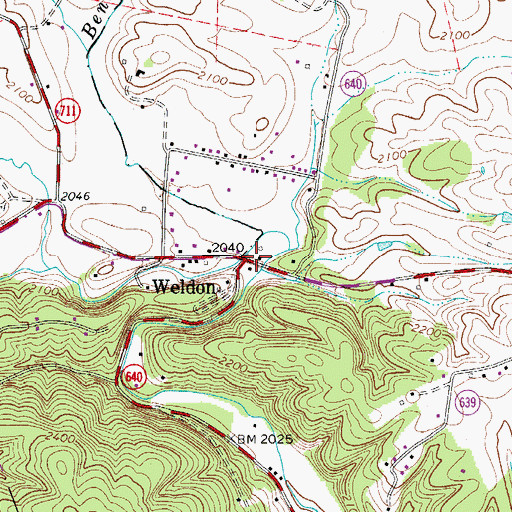 Topographic Map of Weldon, VA
