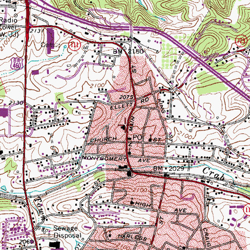 Topographic Map of Weller Baker School, VA