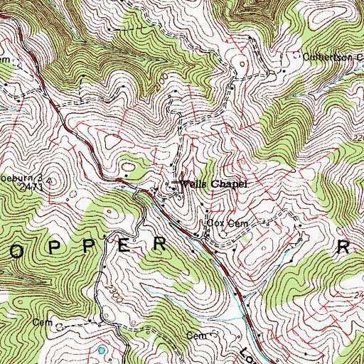 Topographic Map of Wells Chapel, VA