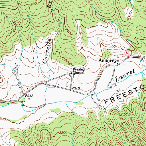 Topographic Map of Wesley Chapel, VA