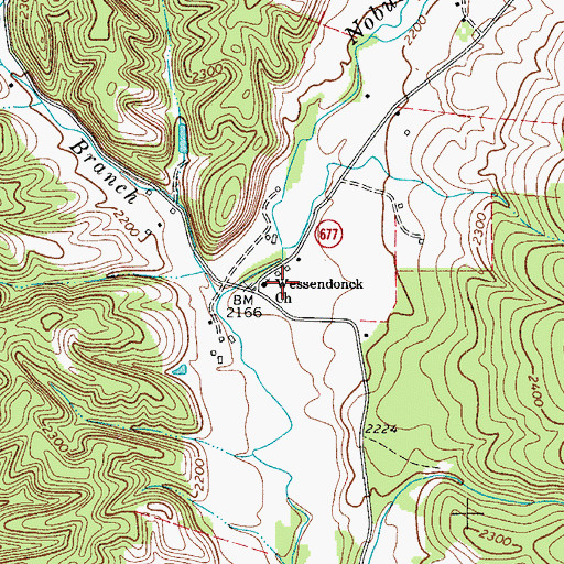Topographic Map of Wessendonck Church, VA