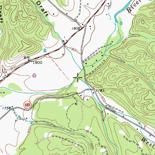 Topographic Map of West Dry Branch, VA