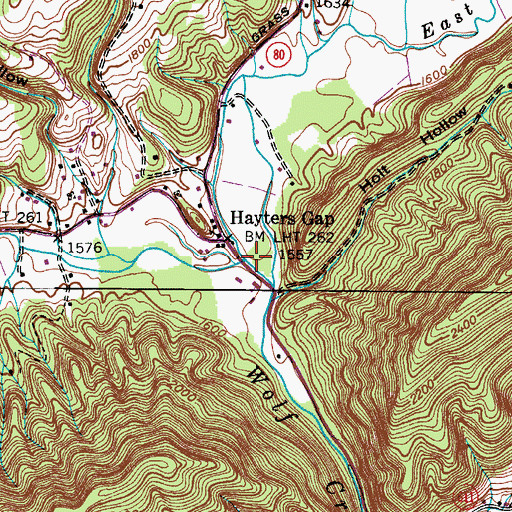 Topographic Map of West Fork Wolf Creek, VA