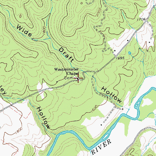 Topographic Map of Westminister Chapel, VA