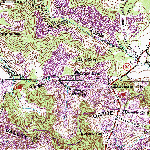 Topographic Map of Wheatley Cemetery, VA