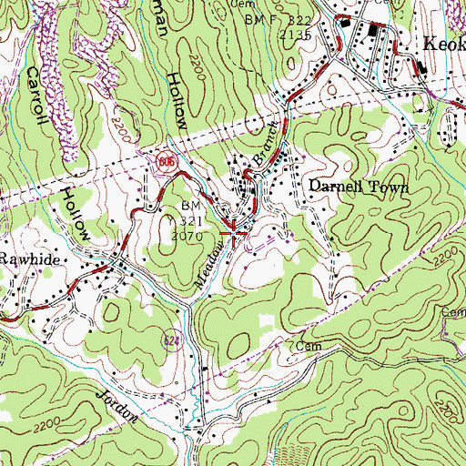 Topographic Map of Whisman Hollow, VA
