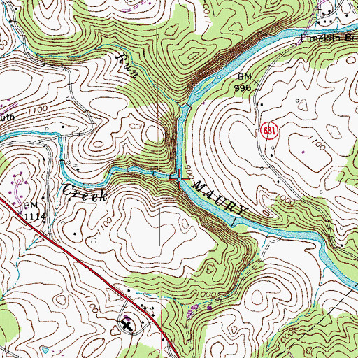Topographic Map of Whistle Creek, VA