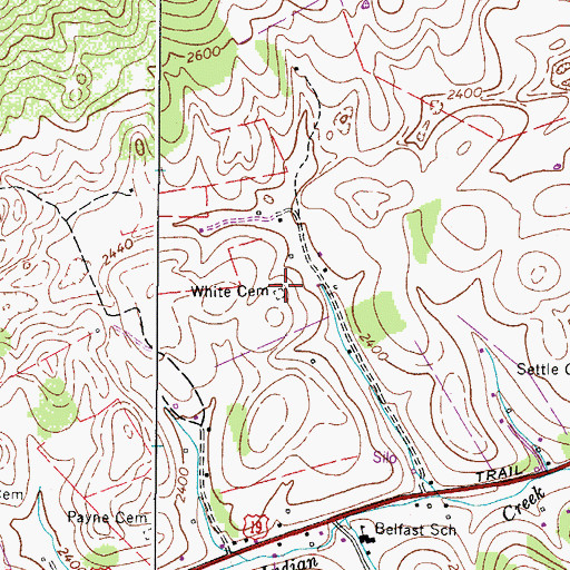 Topographic Map of White Cemetery, VA