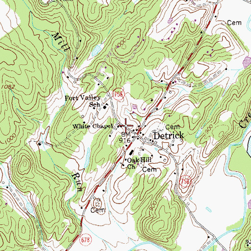 Topographic Map of White Chapel, VA
