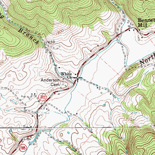 Topographic Map of White Church, VA