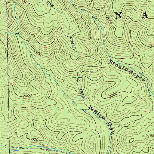Topographic Map of White Oak Draft Trail, VA