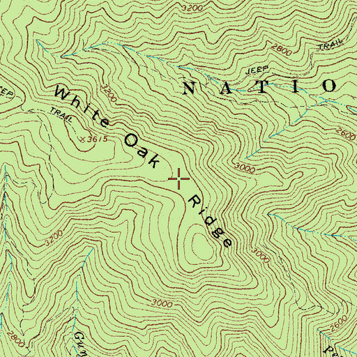 Topographic Map of White Oak Ridge, VA