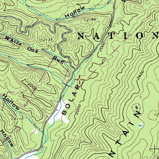 Topographic Map of White Oak Run, VA