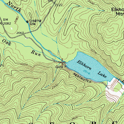 Topographic Map of White Oak Run, VA