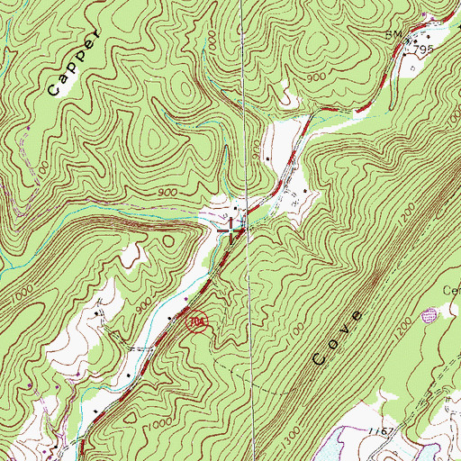 Topographic Map of White Pine Branch, VA