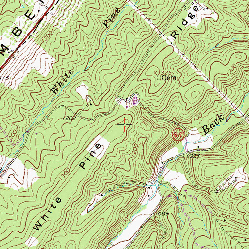 Topographic Map of White Pine Ridge, VA
