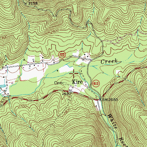 Topographic Map of White Rock Branch, VA