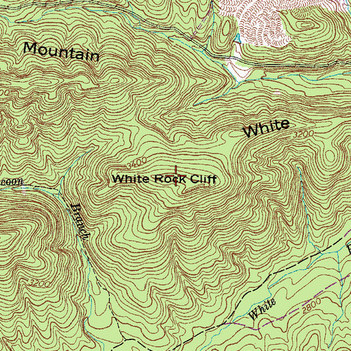 Topographic Map of White Rock Cliff, VA