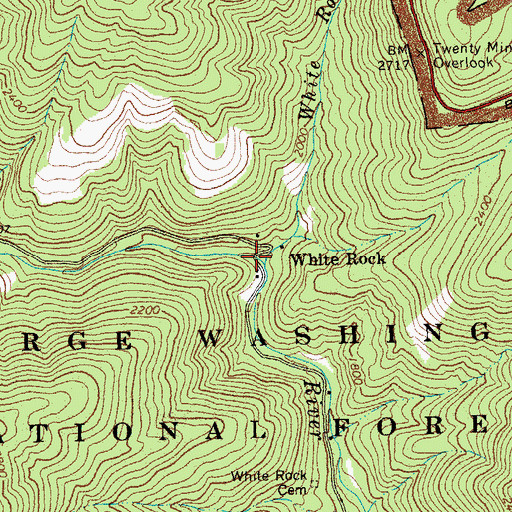 Topographic Map of White Rock Creek, VA