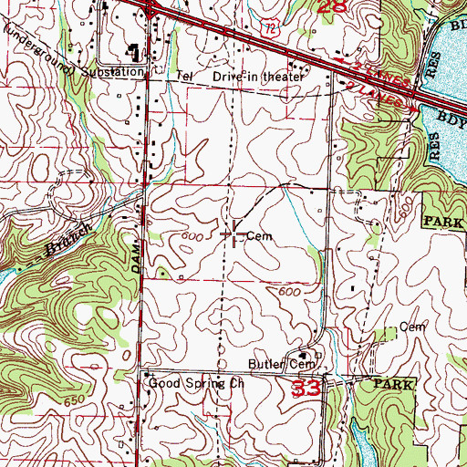 Topographic Map of Belew Cemetery, AL