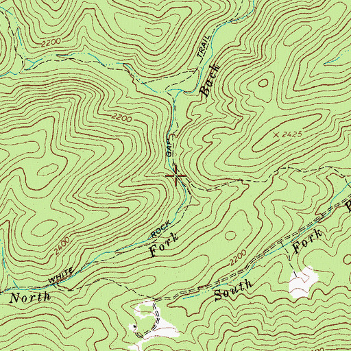 Topographic Map of White Rock Gap Trail, VA
