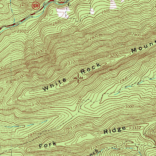 Topographic Map of White Rock Mountain, VA