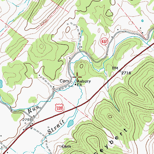 Topographic Map of White Run, VA