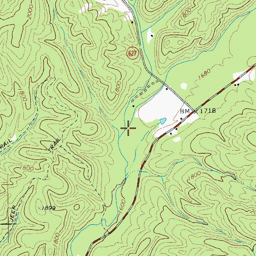 Topographic Map of White Sulphur Spring Branch, VA