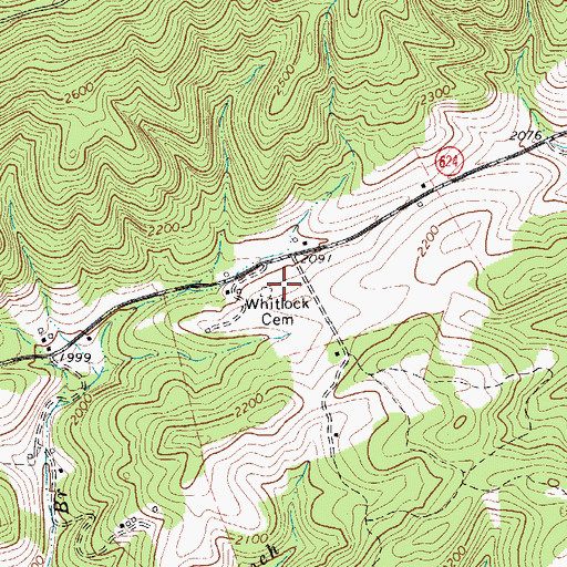 Topographic Map of Whitelock Cemetery, VA