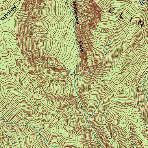 Topographic Map of Whiterock Cove, VA