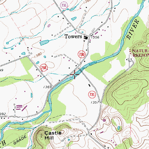 Topographic Map of Whites Run, VA