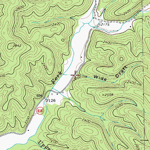 Topographic Map of Wide Draft, VA