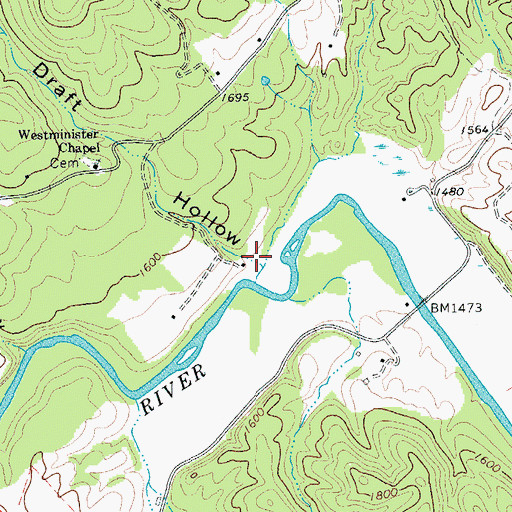 Topographic Map of Wide Draft Hollow, VA