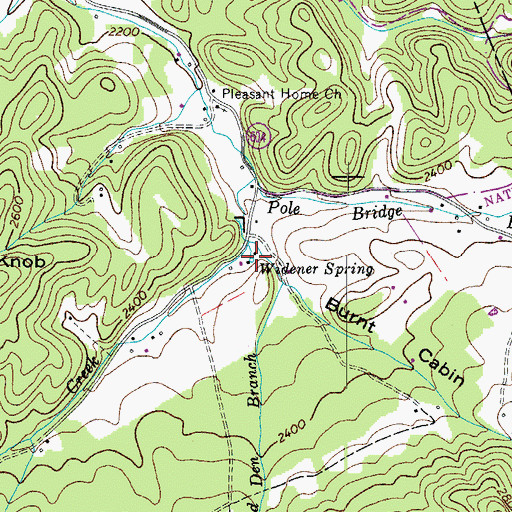 Topographic Map of Widener Spring, VA