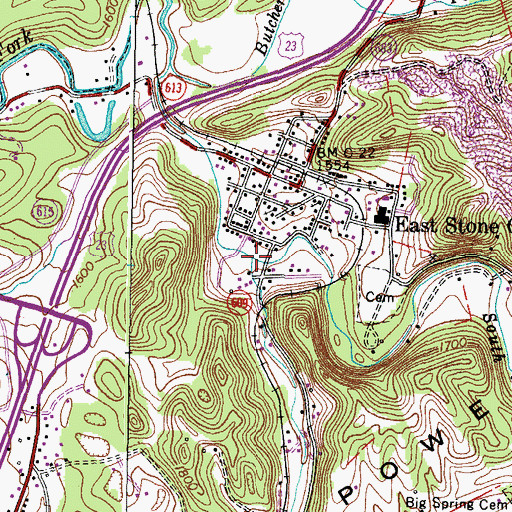 Topographic Map of Wildcat Creek, VA