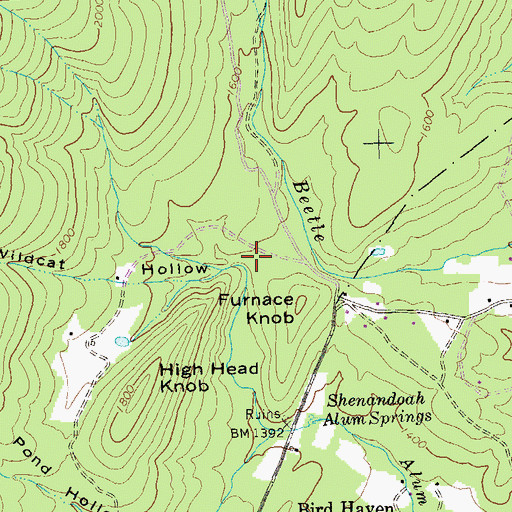 Topographic Map of Wildcat Hollow, VA