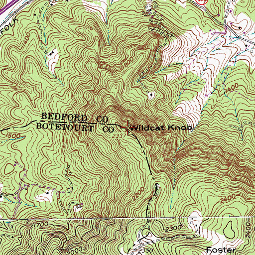 Topographic Map of Wildcat Knob, VA