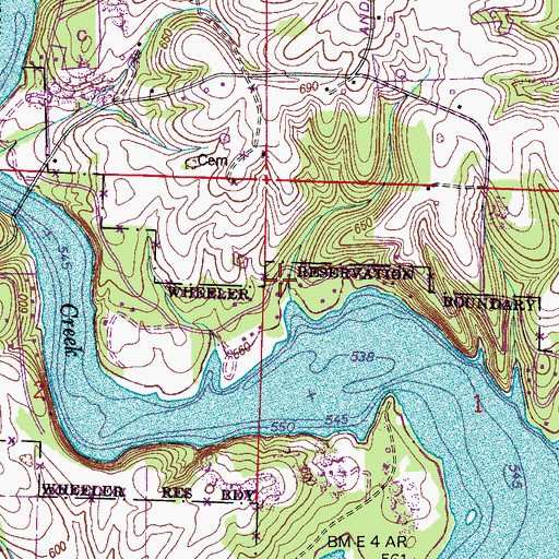 Topographic Map of Anderson Creek Subdivision, AL