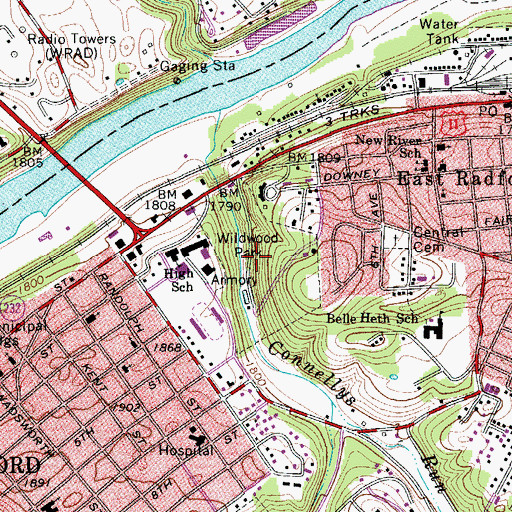 Topographic Map of Wildwood Park, VA