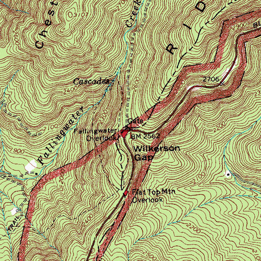Topographic Map of Wilkerson Gap, VA