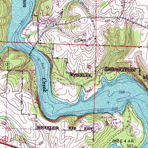 Topographic Map of Anderson Creek Estates, AL