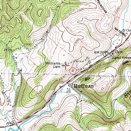 Topographic Map of Williams Cemetery, VA