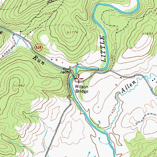 Topographic Map of Wilson Bridge, VA